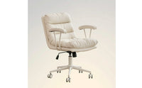 High-Back Office Chair with Padded Seat and Armrests Ergonomic Upholstered Office Chair Stylish Furniture Easy to Assemble for Students, Bedroom