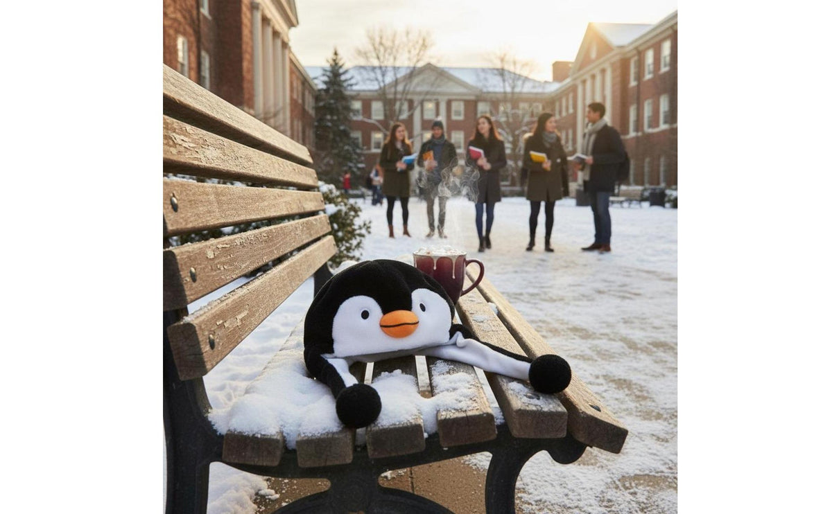Warm Penguin Earflap Hat Cute Design Penguin Hat Windproof Creature Character Hood Ear Protection for Women, Teens, Cycling, Outdoor, Cold Weather