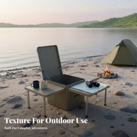 Multi-Functional Convertible Camp Box Table Waterproof Convertible Storage Table Large Capacity Camping Furniture Portable for Campers, Car Owners, Families, Road Trips, Picnics