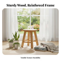 Multi-Functional Round Top Plant Stool Stable Design Four-Legged Round Top Stool Sturdy Support Indoor Furniture Fully Assembled for Homeowners, Apartment Dwellers, Home Decorators, Balcony, Living Room, Bedroom, Corner Areas