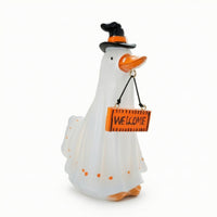 Indoor Ghost Figurine with Witch Hat Playful Ghost with Witch Hat Home Halloween Table Statue Desk for Classroom