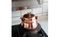 Hand-hammered Cooking Pot Featuring Copper Material Fitted Lid Butterfly Knob and Secure Side Hooks for Easy Handling Suitable for Small-batch Meals Family Dinners