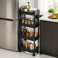 Narrow Rolling Storage Trolley Sturdy Slim Space Organizer Trolley