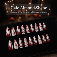 Halloween Stiletto Press-On Nails with Spooky Designs