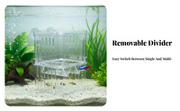 Aquatic Creature Breeding Box High Clearness Buoyant Aquatic Creature Breeder Box Removable Divider Twin-Chamber-Tier Design