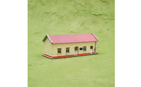 4 Pieces Pre-Printed Station Building Kit Miniature Railway Station Building with Wall Panels Detachable Model Realistic for Modelers