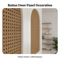 Arched Rattan-Door Cabinet Multifunctional Arched Rattan Cabinet Sturdy Robust Storage Cupboard for Homeowners, Renters, Bathroom, Bedroom, Kitchen