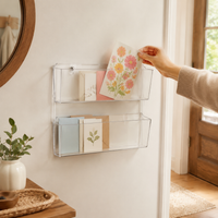 Card Display Rack Set of 2, Transparent Plastic, 24cm×30cm, For Collectible Card Storage