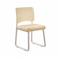 Comfortable Cushion Upholstered Vanity Chair with Back Ergonomic Design Upholstered Sled Base Chair Wide Backrest Household Furniture Strong Support for Students, Home Office Workers, Adults, Bedroom, Study Room, Small Areas