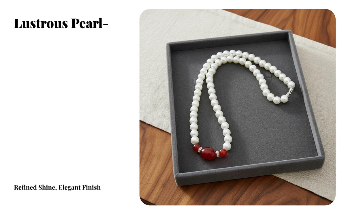 2 Pieces Faux Pearl Necklace and Bracelet Set Ideal Gift Pearl Jewelry Set Elegant Design Fashion Accessory for Elders, Women, Formal Events, Parties