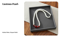 2 Pieces Faux Pearl Necklace and Bracelet Set Ideal Gift Pearl Jewelry Set Elegant Design Fashion Accessory for Elders, Women, Formal Events, Parties