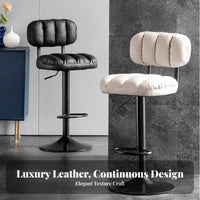 With Backrest Adjustable Pedestal Stool Modern Design Adjustable rotating Pedestal Seat Built-in Footrest Counter Chair Padded padding for Bar Owners, homeowners, Renters, Cafe, Restaurant, Kitchen Island, Dining Room