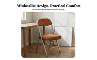Space Saving Folding Chair Easy to Clean Padded Folding Chair Strong Load-Bearing Portable Conference Stool Non-Slip Feet for Students, Homeowners, Adults, Dormitory, Study Room, Kitchen, Party