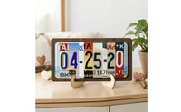 Vehicle Plate Plaque Rustic Wooden Plaque with Stand Multicolor Sign for Desk, Wedding