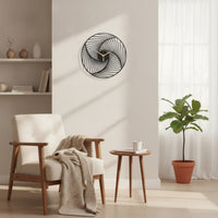 Metal Wall Clock Black Clock with Openwork Frame Modern for Homeowners, Entryway