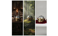 Horned Helmet Lightweight Fighter Helmet Antique Gold Headwear for Dress-up Parties