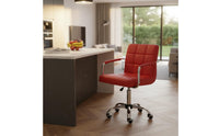 Adjustable Height Bar Stool Padded Seat Adjustable Swivel Bar Stool Certified Gas Lift Faux Leather Kitchen Island Chair for Reception Desk