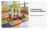 Multi-Functional Design bookcase Cabin Sturdy Construction literacy corner Bench paddinged Seat children's Furniture Anti-Tip Safety Feature for Toddlers, Educators, Parents, Early Education Center, Kindergarten, Playroom, Library