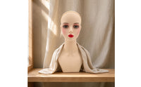 Mannequin Display Head Bust Skin-Toned Manikin Head with Shoulders Sturdy