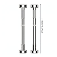 2 Pieces Adjustable Sink Support Rod Stainless Steel Telescopic Support Rod with Round Base Heavy Duty Cargo Bar No-Drill for Homeowners, Renters, Bathroom Washbasin