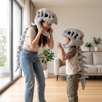 Dinosaur Skeleton Hood Stuffed Dinosaur Skeleton Headpiece 3D for Cosplayers