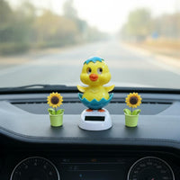 No Batteries Needed Dancing Chick Dashboard Ornament Whimsical Design Solar Powered Chick Bobblehead Eco-Friendly Solar Bobblehead Chicken for Office Desk, Windowsill