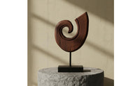 Tranquil Ornament Handmade Abstract Wood Sculpture Retro Style House Decoration for Lobby Area