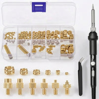 Interchangeable Heads Hot-Melt Insert Nut Soldering Kit Transparent Storage Case Insert Nut Soldering Iron Compartment Organizer