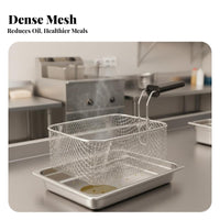 Deep Fryer Basket High Temperature Resistant Deep Fry Basket Stainless Steel Kitchen Utensil for Home Cooks, Food Enthusiasts, Restaurant