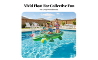 Large Size Inflatable Raft Long-Lasting PVC Material Pool Inflatable Raft Easy to Inflate and Deflate Alligator Floating Heavy-Duty Handles for Children, Adults, Beach, Lake