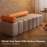 Upholstered Cube Seat Comfortable Seating Indoor Furniture Minimalist design Ottoman for Business Owners, Families, Waiting Room, display Cafe