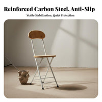 Modern Minimalist and design foldable Round-Seat Chair Foldable Design Portable Stool Space-Saving Indoor Seating Comfortable Backrest for Students, residents, Dining Room, Kitchen, Home Office, Apartment
