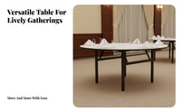 Large Round Folding Table Foldable Design Round Folding Table Space-Saving for Restaurant Owners, Hotel Managers, Restaurants, Banquets, Indoor Events