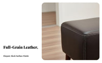 Genuine Leather Upholstered Cube Stool Luxury Design Footrest sturdy Wood Frame Indoor Furniture Multi-Functional for Adults, Homeowners, Students, dressing area, Entryway, Bedroom, Small Spaces