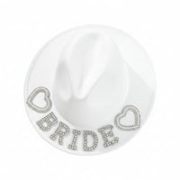 Felt Hat with Rhinestones Rhinestone Headwear Glamorous for Brides, Bridal Party