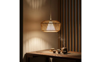 Southeast Asian Inspired Woven Paper Rope Lampshade Fits E26/E27 Base Rattan Design Drum Lampshade Lamp Cover for Restaurant