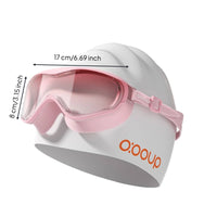 Mirrored Swim Goggles with Swim Cap Waterproof Eyewear Adjustable for Swimming Pool