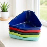 Large Bunny Litter Tray and Bunny Litter Box, Triangular Corner Litter Pan with Cage Hooks, for Guinea Pigs and Chinchillas