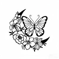Waterproof Butterfly Flower Wall Decor Weather Resistant Metal Butterfly Wall Decor Indoor Outdoor Use House Decoration Long-Lasting for Garden, Patio, Balcony
