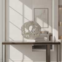 Aluminum Tabletop Sculpture Contemporary Sculpture with Marble Base Modern Sculptural Highlight for Interior Designers, Entryway, Bookshelf