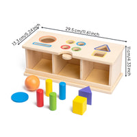 Child-Centered Wooden Shape Sorter Educational Shape Sorting Toy Sturdy Wooden Sorting Box Safe for Toddlers, Playroom, Daycare