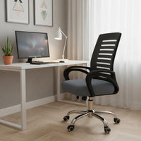 Support Adjustable Height Computer Chair High-Density Foam Cushion Mesh Back Swivel Chair Heavy-Duty Base Reclining Function for Students, Dorm Room