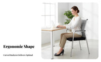 Ergonomic Sled Base Chair Comfortable Design Sled Base Armchair Sturdy Upholstery Office Furniture Space-Saving for Students, Employees, Patients, Reception Area, Study Room