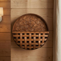 Woven Wall Basket Easy to Hang Round Wall Basket Rustic Charm for Living Room
