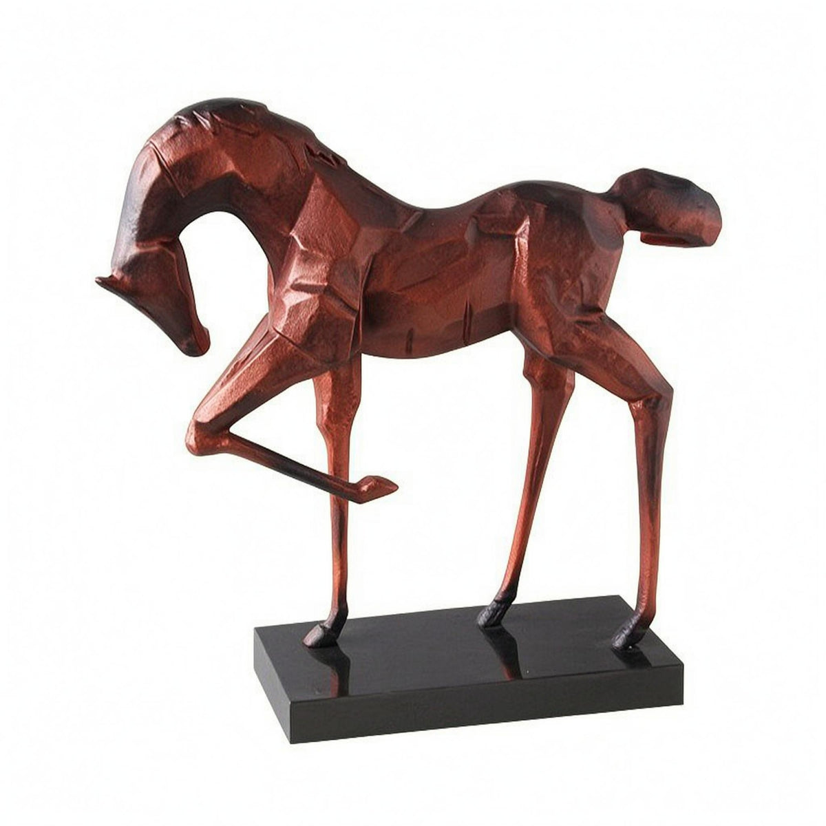 Geometric Horse Statue Modern Aluminum Equine Sculpture Decorative Room Decoration for Tabletop Display