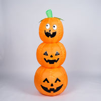 Inflatable Pumpkin Stack Freestanding Jack-O'-Lantern Yard Decoration Pumpkin Stack Eye-Catching Stacked Pumpkins Lightweight