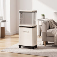 Two-levelHeight Trash Bin with Wheels Transparent Rolling Garbage Can Rectangular Mobile Waste Bin Long-Lasting for Kitchen, Living Room