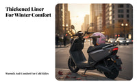 Helmet Four-Season with Visor Detachable Thermal Neck Scarf Guarding Gear for Men, Women, Commuting, Daily Commute