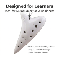 12 Hole Ocarina Instrument, Alto Instrument for Beginners, Ceramic Musical Instrument, Learning Ocarina with Bag, Gift for Kids
