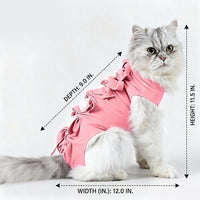 Cat Recovery Suit with Tie Straps, Sleeveless Polyester Post Surgery Clothes, Anti Licking Spay Recovery Suit and Neuter Recovery Suit for Pets